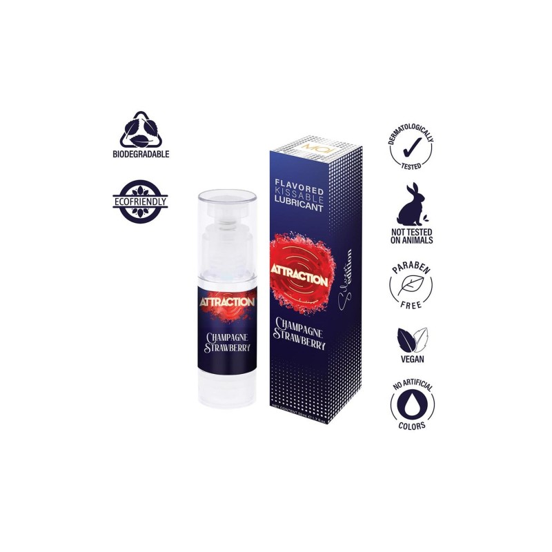 LUBRICANT ATTRACTION CHAMPAGNE STRAWBERRY 50 ML